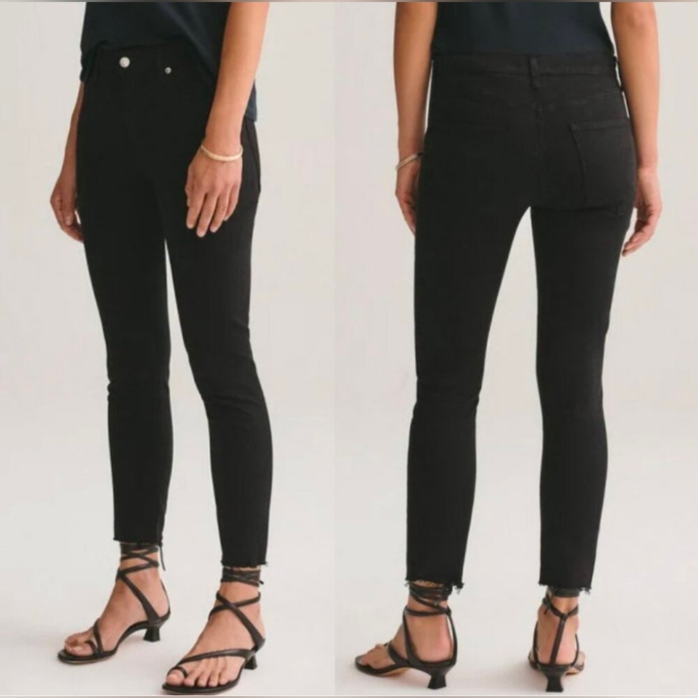 Agolde Sophie Crop High Waist Rise Skinny Jean Black Size 28 Stretchy Comfy $158 - Picture 2 of 8